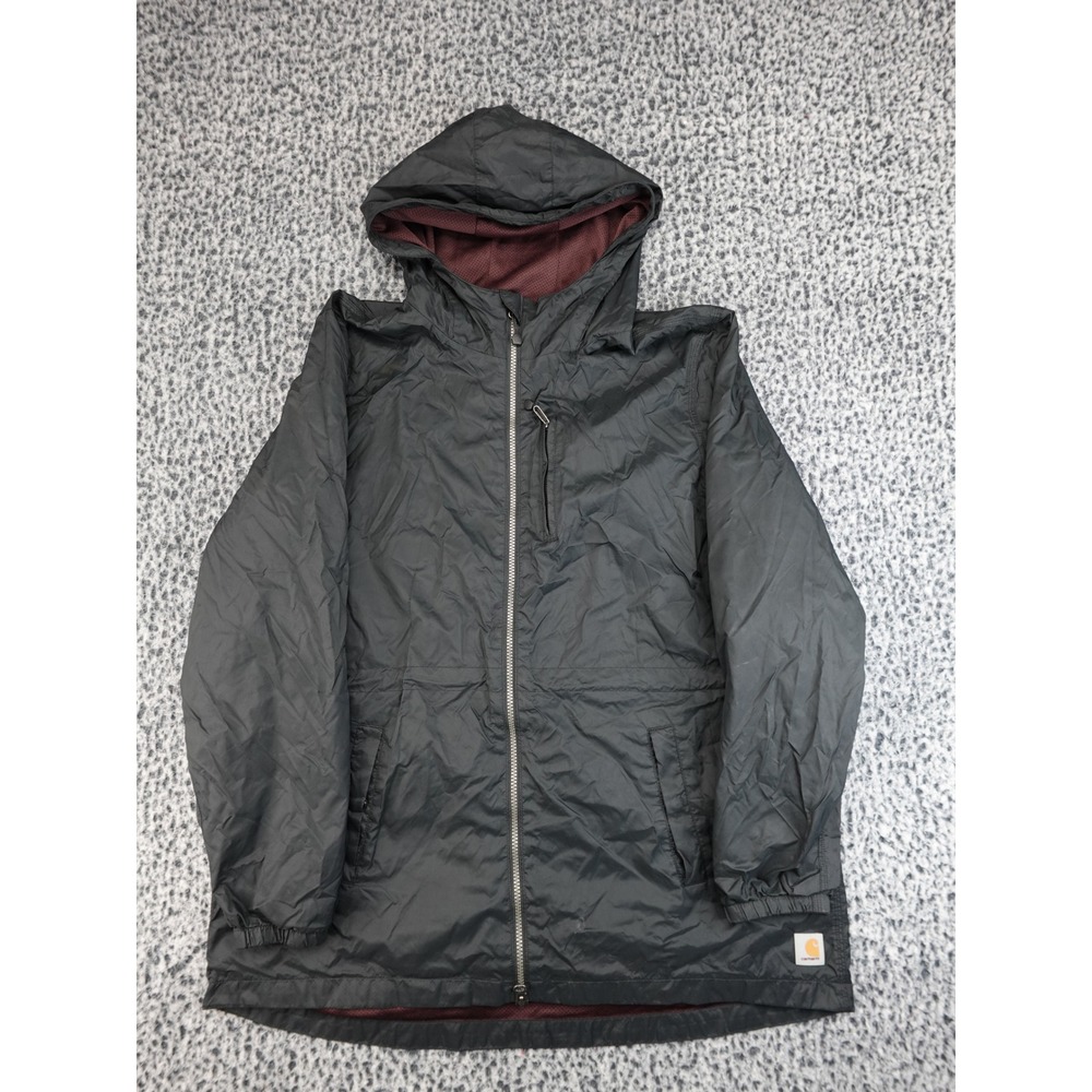 Carhartt Windbreaker Jacket Kids XL 16/18 Black Good Mesh Lined 102388 001‎